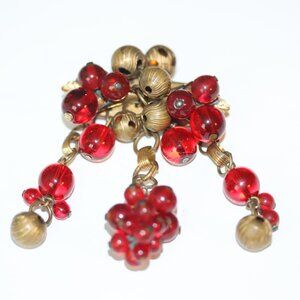 Vintage Frank Hess For Miriam Haskell Art Deco Brooch Pin 1930s Red Gripoix
